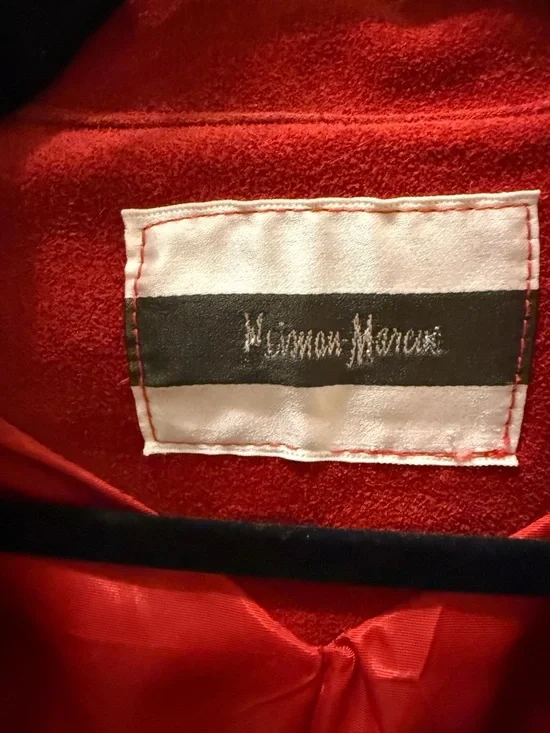 Neiman Marcus Red Suede Fringe Jacket - Picture 5 of 10